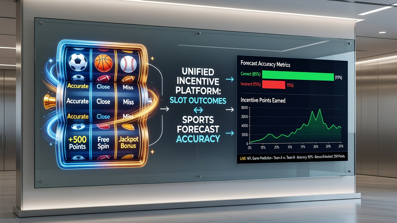 Data visualization dashboard within a unified gambling app displaying correlation between sports prediction accuracy percentages and slot bonus activation rates