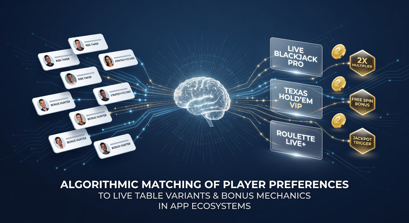 Illustration of algorithmic systems matching player data to live table options and bonus structures in mobile gambling applications