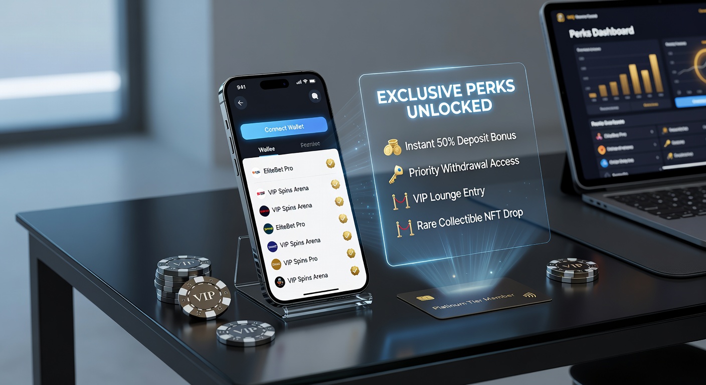 Digital wallet interface integrated into a mobile gambling app showing instant perk unlocks