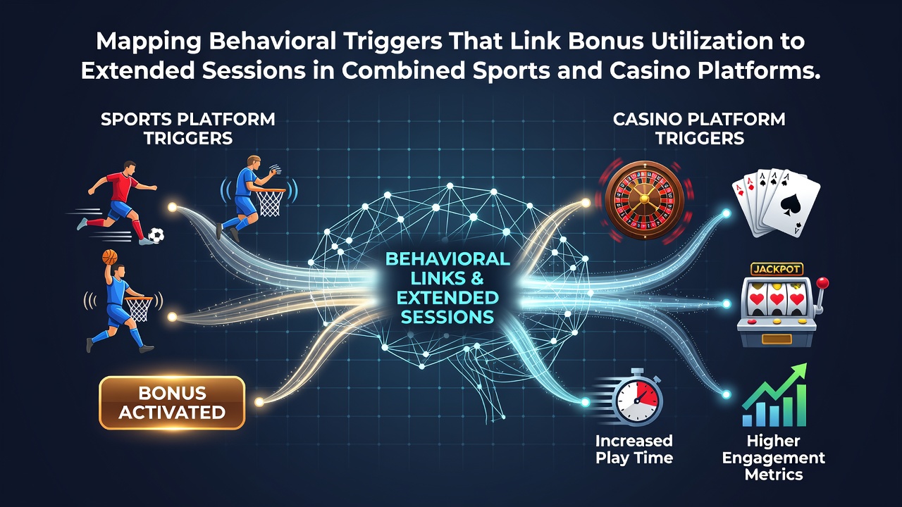 Dashboard visualization of bonus trigger mapping across integrated sports betting and casino sessions