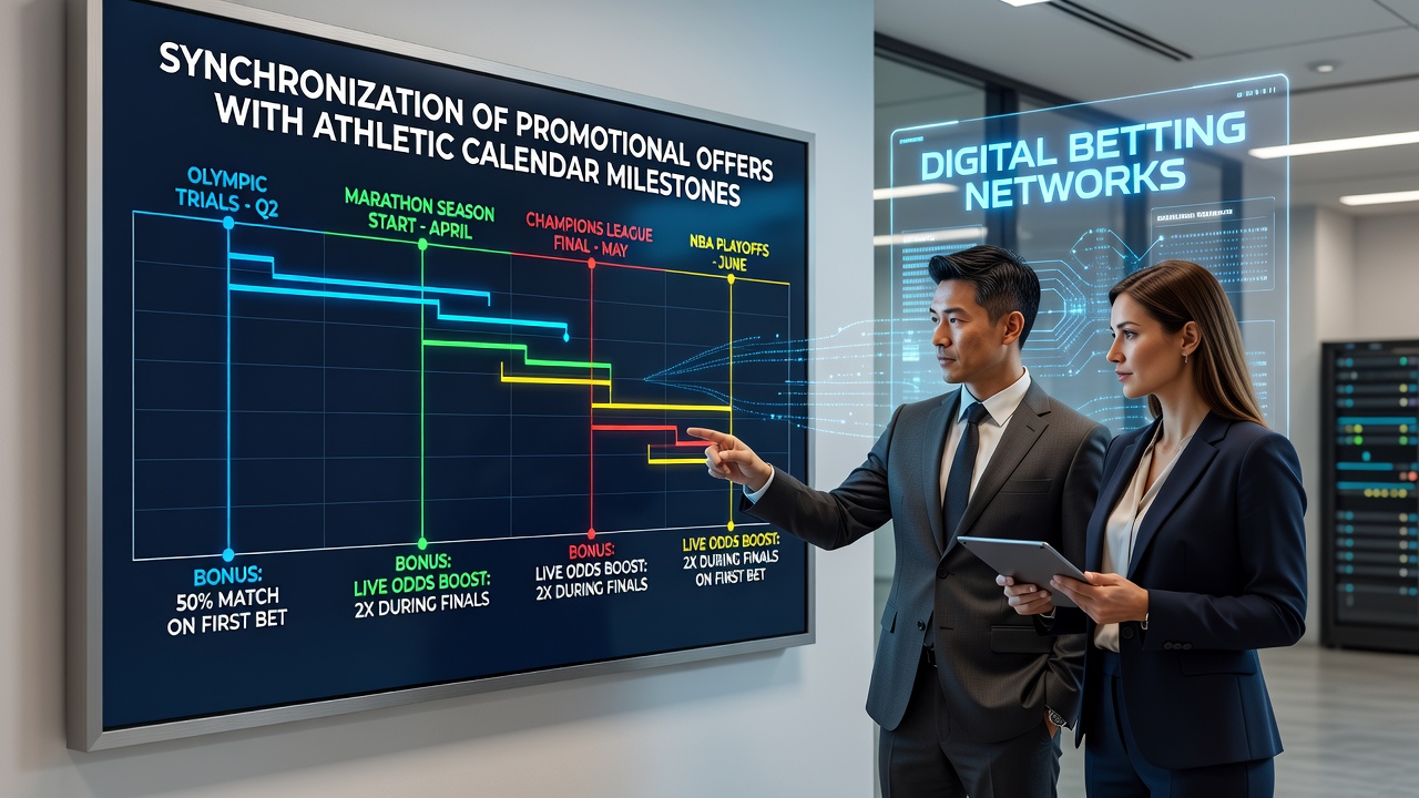 Athletic calendar timeline graphic showing key 2026 sports milestones integrated with digital betting promotional timelines
