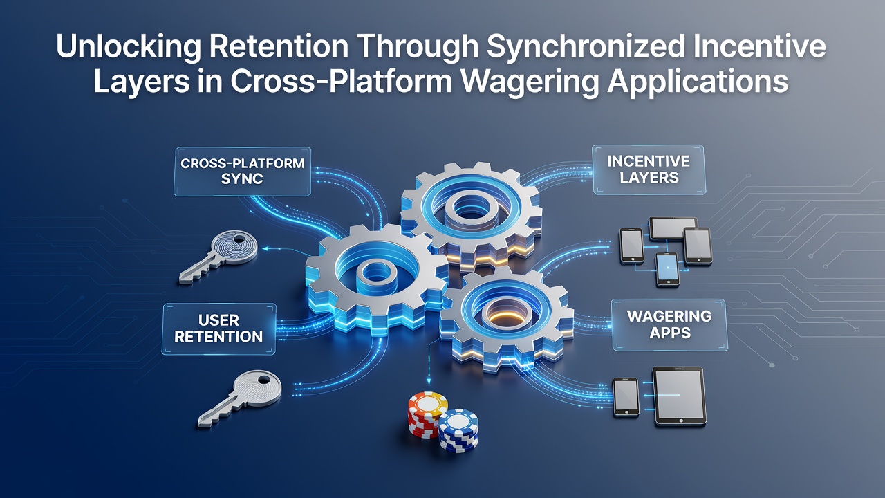 Cross-platform wagering app interface showing synchronized loyalty rewards across mobile and desktop screens